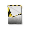 thumbnail image 2 of Construction Soft Flannel Fleece Blanket, Ripped Sign Working Site Danger Hazard Progress Caution Urban Pattern, Cozy Plush for Indoor and Outdoor Use, 50" x 60", Yellow Black Grey, by Ambesonne, 2 of 5