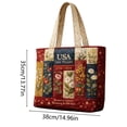 thumbnail image 4 of Quilted Tote Bag USA 250th Anniversary Floral Print Shoulder Bag Patriotic Independence Day Tote for Everyday Use, 4 of 8