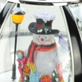 23.5" Black Lighted Musical Snowing Snowman Christmas Table Top Street Lamp