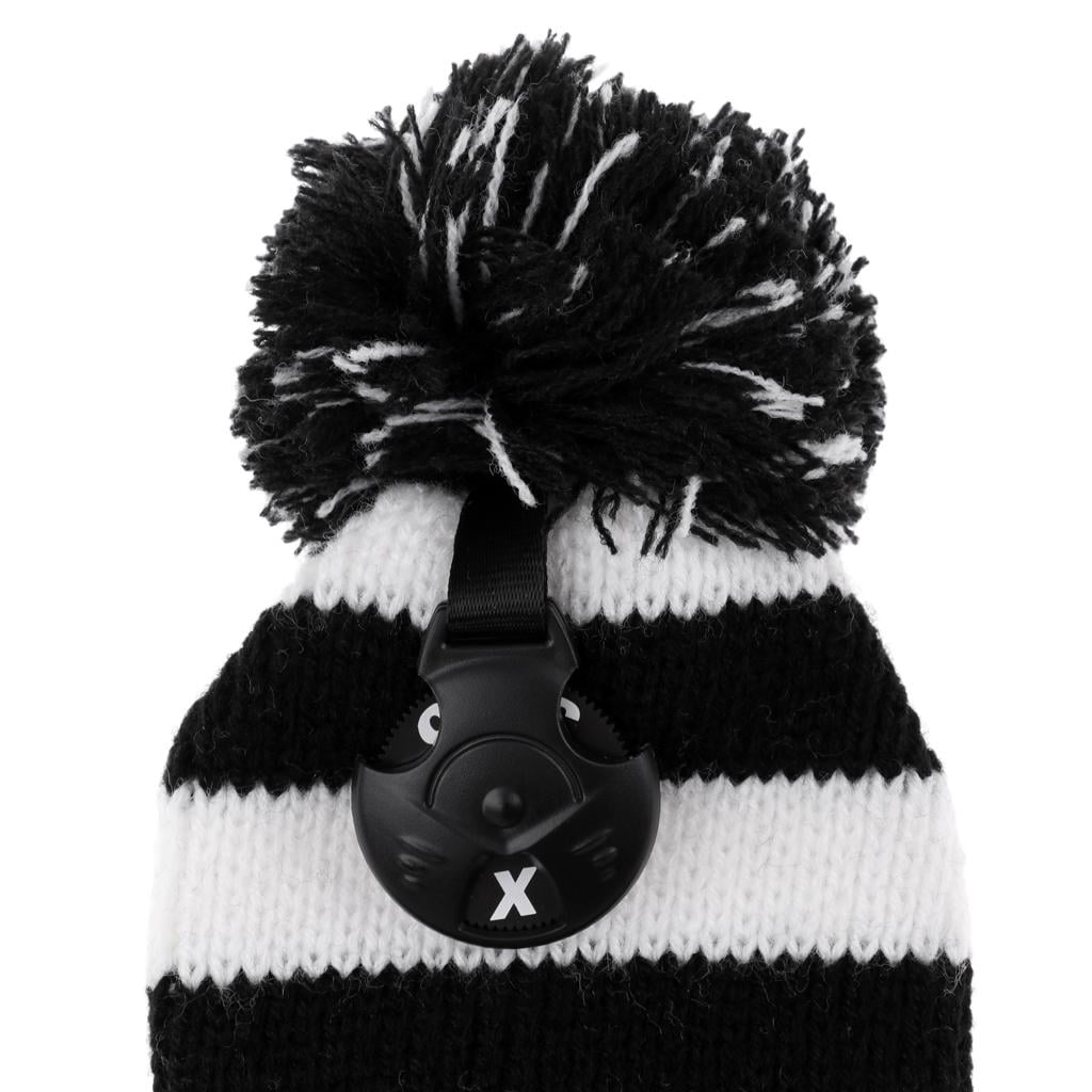 DimyFew 3Pcs/Set knit Pom Pom Headcover Wood Head Cover Golf Club Hybrid Headcover White