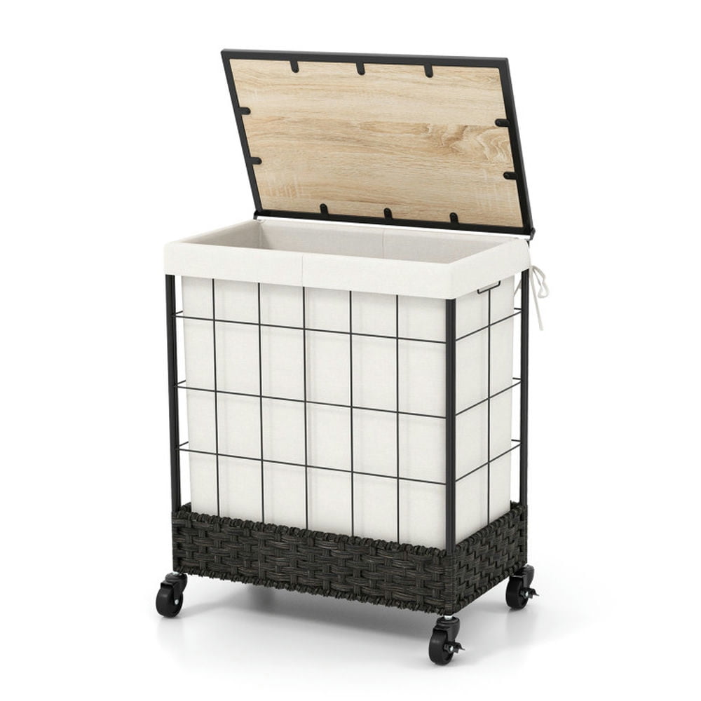 GVN Laundry Hamper with Lid and Lockable Wheels, Clothes Hampers for Laundry for Bedroom, Bathroom, Dorm, Laundry Room GVN Laundry Hamper with Lid and Lockable Wheels, Clothes Hampers for Laundry for Bedroom, Bathroom, Dorm, Laundry Room
