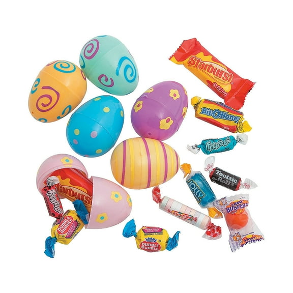 Candy Filled Pastel Printed Eggs(2Dz) - Party Supplies - 24 Pieces