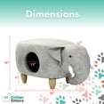 thumbnail image 4 of Critter Sitters 16-In. Seat Height Light Gray Elephant Animal Shape Pet House Ottoman - Furniture for Nursery, Bedroom, Playroom and Living Room Decor, 4 of 15