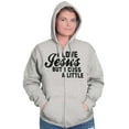 thumbnail image 3 of I Love Jesus But I Cuss a Little Zip Hoodie Sweatshirt Women Brisco Brands L, 3 of 5