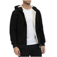 thumbnail image 3 of Horkkom Fleece Hoodie Men Fuzzy Drawstring Zip Up Hoodie Warm Long Sleeve Winter Jackets S, 3 of 7