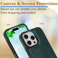 thumbnail image 6 of For iPhone 14 Plus Phone Case,Compatible with Mag-Safe,Anti-Scratch PU Leather Back,Soft TPU Bumper,Ultra Slim Shockproof Ant-fall Protection Rugged Thin Fit Phone Case Cover,Green, 6 of 6