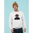 thumbnail image 2 of Alien With Red Headphones Design Sweatshirt Men -Image by Shutterstock, Male 3X-Large, 2 of 4