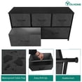 thumbnail image 5 of DEXTRUS Black Grey 5-Drawer Wide Storage Dresser with Wooden Top for Closets, for Adults & Teens, 5 of 11