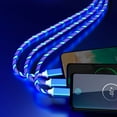 thumbnail image 5 of 3 in 1 LED Flowing Magnetic Charging Cable Magnetic Phone Charger Light Up Shining USB C Cable Android Micro USB Type C for IPHONE (3in1 Green), 5 of 7
