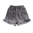 thumbnail image 5 of Girls Plaid Shorts Elastic Waist Wide Leg Ruffle Cute Loose Casual Summer Beach Travel Shorts Black 4-5Y, 5 of 6