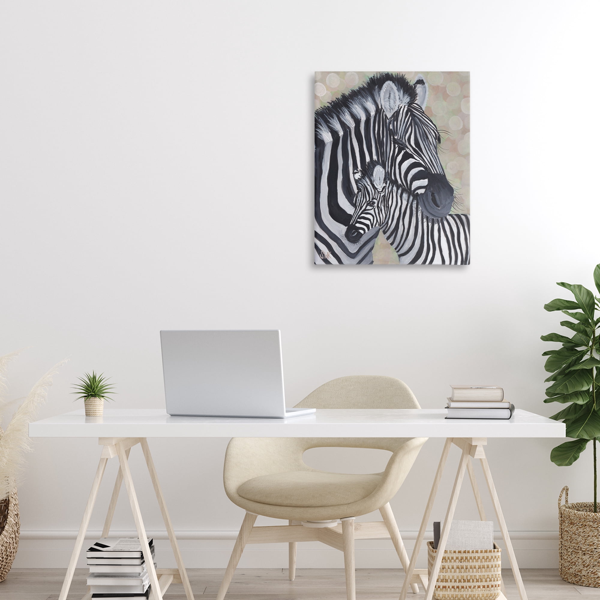 Stupell Industries Mama Zebra & Her Foal Canvas Wall Art, design by Sarah Waldron Kimball