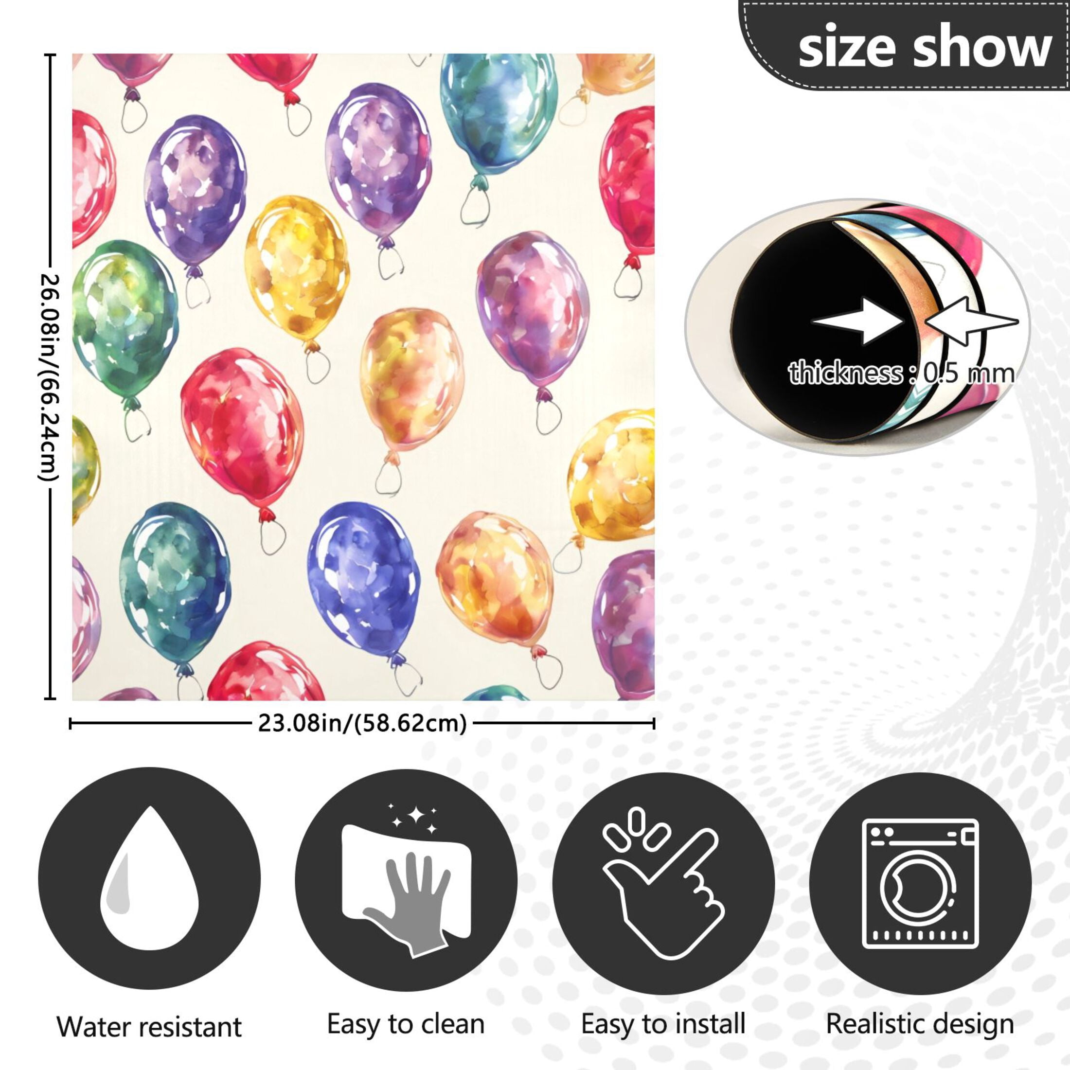Dishwasher Magnetic Sticker 23x26 Inch Refrigerator Magnetic Sticker Washing Machine Magnetic Sticker Kitchen Panel Magnetic Sticker Home Decor Coloured Balloon