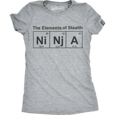 Womens Ninja Element T shirt Funny Science Warrior Novelty Mens Graphic Nerdy Tees