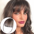 thumbnail image 2 of Clip in Bangs Real Hair - 2024 New Wispy Real Hair Bangs Clip in Human Hair, Fringe Curtain Bangs Hair Clip on Wiggy Front Hair Pieces for Women, Lace Front Bangs Clip in Hair Extensions, 2 of 6
