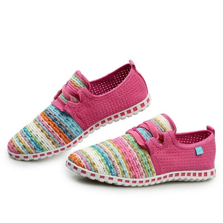 

Men Women Breathable Mesh Shoes Rainbow Color Hollow Out Shoes for Summer Woman