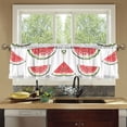 thumbnail image 4 of Yayeee Kitchen Curtains Tier Set of 2 Light Filtering 57"x36" Over Sink Window Panels, Watermelon Pattern, 4 of 7