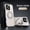 White, variant on for iPhone 14 Pro Max Plating Case with Magnetic Invisible Ring Stand, Compatible with Mag-Safe PU Leather Business Shockproof Military Grade Protection Classic Luxury Slim Phone Cases, Black