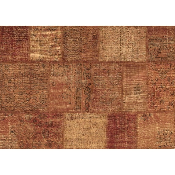Ahgly Company Indoor Rectangle Patchwork Brown Transitional Area Rugs, 2' x 4'