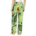 thumbnail image 3 of Disketp Avocado With Seeds Print Women'S Comfy Pajama Pants Casual Drawstring Palazzo Lounge Wide Leg Pants, 3 of 9