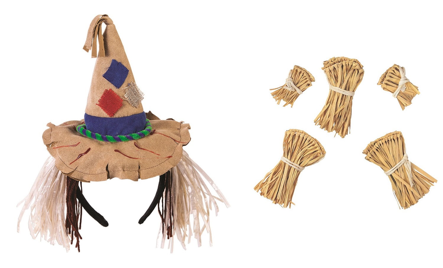 Mini Scarecrow Headband Hat and Straw Kit Wizard of Oz Costume