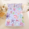 thumbnail image 5 of Manfei Kawaii Ocean Dolphins Bed Sheets,Lovely Seashell Full Size Sheets,Purple,4pcs,1 Flat Sheet, 1 Fitted Sheet and 2 Pillowcases, 5 of 7