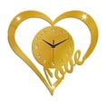 thumbnail image 1 of Reloj de pared con forma de corazón, reloj de , regalo para el hogar, decoración colgante, silencioso, sin , para fiestas, cafeterías, salas Oro, 1 of 8