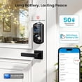thumbnail image 6 of Veise Keyless Front Door Lock with Handle, Fingerprint Smart Lock, App Control, Auto Lock, Easy Install, Matte Black, 6 of 12