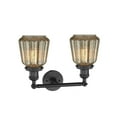 thumbnail image 4 of 208-BK-G146 Innovations Lighting Chatham - 2 Light Bath Vanity In Art Deco Style-10 Inches Tall and 16 Inches Wide-Matte Black Finish-Mercury Glass, 4 of 4