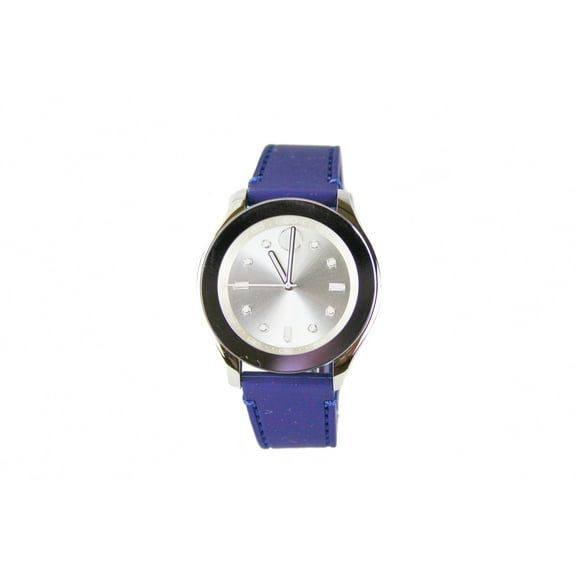 Movado (3600716) Bold Women's Matte Navy Blue Silicone Band Silver Dial Watch