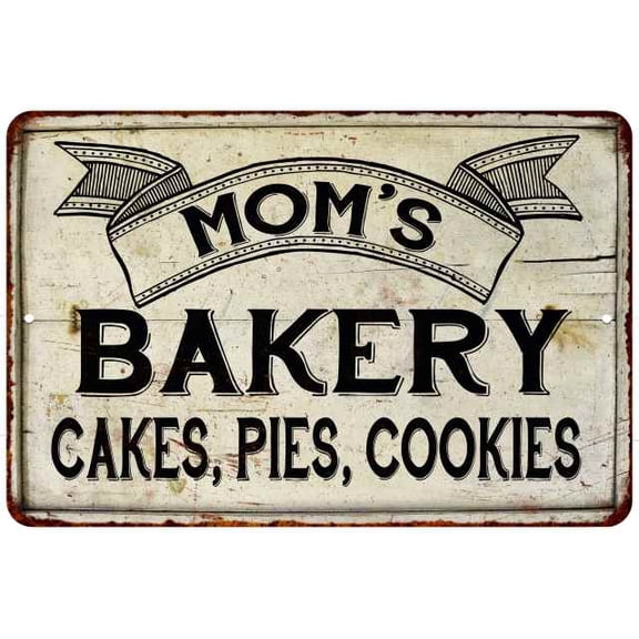 Mom's Cakes, Cookies Vintage Look Chic Distressed 8x12 Metal Sign 208120020098