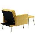 thumbnail image 7 of Velvet Accent Chair Recliner Armchair with Adjustable Armrests and Backrest Button Tufted Lounge Chair with Ottoman Single Sofa Chairs for Living Room Bedroom, Yellow, 7 of 7