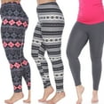thumbnail image 1 of White Mark Women's 3-Pack Soft Stretchable Holiday Leggings, 1 of 2