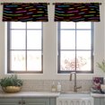 thumbnail image 4 of LALILO Kitchen Curtain Valance Neon Bright Black Rod Pocket Window Curtain 52"x 18" Set of 2, 4 of 6