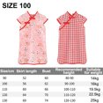 thumbnail image 2 of Vestido Qipao Cheongsam para niñas, Vestido Floral y a Cuadros de Verano para niñas pequeñas, Vestido Informal para niñas pequeñas, 100 cm, 2 of 5