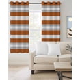 thumbnail image 2 of Burnt Orange Grey Stripe Blackout Curtains, Light Blocking Print Window Curtains, Minimalist Farmhouse Striped Thermal Insulated Window Drapes for Living Room Kitchen Cafe 2 Panels, 104"W x 52"L, 2 of 9