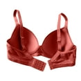 thumbnail image 5 of Fatuov Wireless Bras for Women Full Coverage Push-Up Bralettes for Casual Sexy Solid Color Seamless Bras 38C, Red, 5 of 5