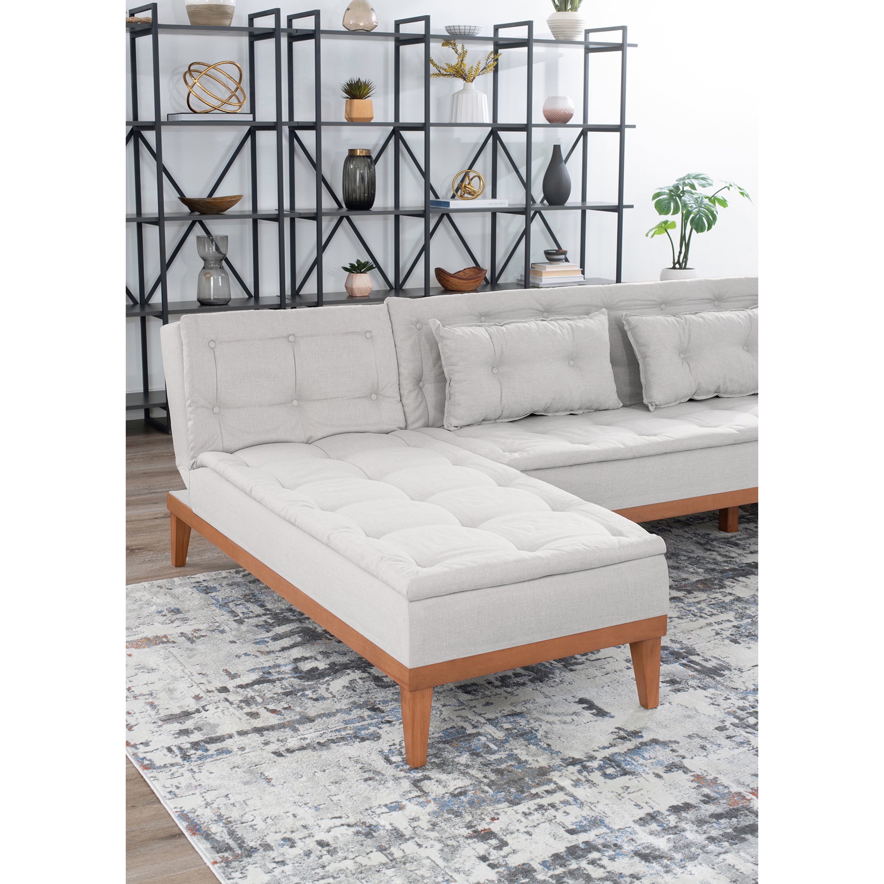 Ada Home Decor Beck Sectional Sofa, Gray