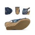 thumbnail image 2 of BLISSFUL STEP Women's Shoes Lace Platform Wedge Slingback Open Toe Buckle Sandals  Deep Blue 5.5, 2 of 6