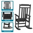 thumbnail image 3 of FURRYFECTION Outdoor Rocking Chair with High Back,HDPE Oversized Adirondack Slat Rocker Chairs for Patio,Garden,Lawn,Balcony,Black, 3 of 9