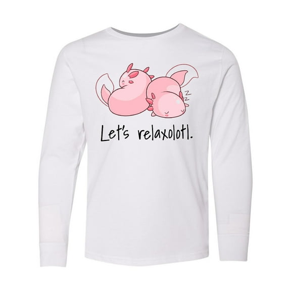 Inktastic Let's Relaxolotl with Sleeping Axolotls Long Sleeve Youth T-Shirt