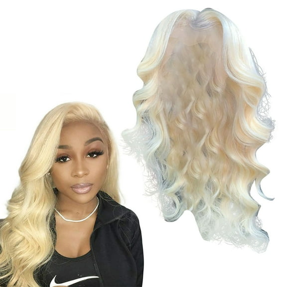 Blonde Lace Front Wig - Human Hair Body Frontal Wig Pre Plucked withHair, 26 Inch, 180% Density, Brazilian Virgin Hair, Soft & Bouncy, Daily Wear, Party, Halloween, Christmas, Thanksgiving Wed