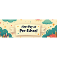 thumbnail image 4 of Colorful and Cheerful First Day Preschool Themed Backdrop Banner with Cartoon Elephant Kids and School Elements Party Decorations for Photography Props Classroom Celebrations Family Gatherings, 4 of 8