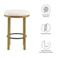 thumbnail image 6 of Counter Stool Chair, Set of 2, Ivory White Oak, Fabric, Wood, Bar Pub Cafe Bistro Dining Kitchen Hospitality Restaurant, Modern Contemporary HB36719, 6 of 8
