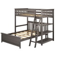 thumbnail image 4 of Max & Lily Solid wood L-Shaped Bunk Bed, Twin over Full with Bookcase for Kids, Clay, 4 of 14