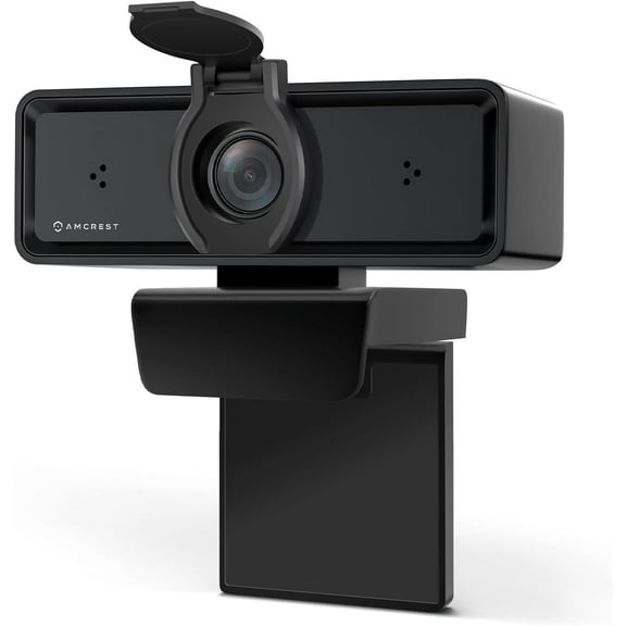 Pre-Owned Amcrest 1080P Webcam with Microphone & Privacy Cover, 2 Noise-Cancelling Mics, USB Webcams for Desktop/Laptop PC Computer, Web Cam for Calls, Zoom, Skype, Online Classes, Meetings AWC2198