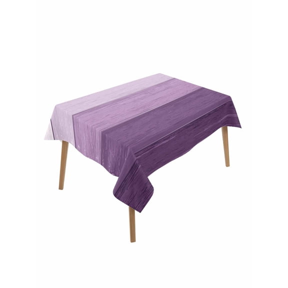 Purple Ombre Rectangle Tablecloth, Farmhouse Vintage Wooden Striped Waterproof & StainResistant Tablecloth, Washable Oil-proof Table Cover for Dining/Party/Wedding/Camping/Buffet 52x70 In