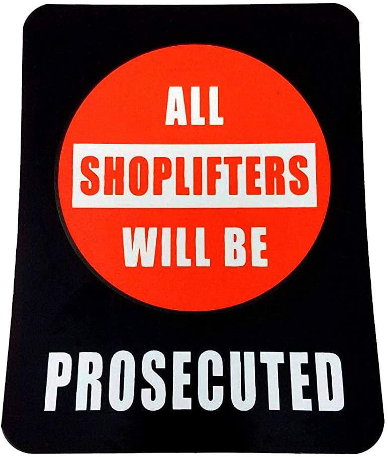 SHOPLIFTERS WILL BE PROSECUTED DIGITALLY PRINTED 20x14cm SHOP SIGN 