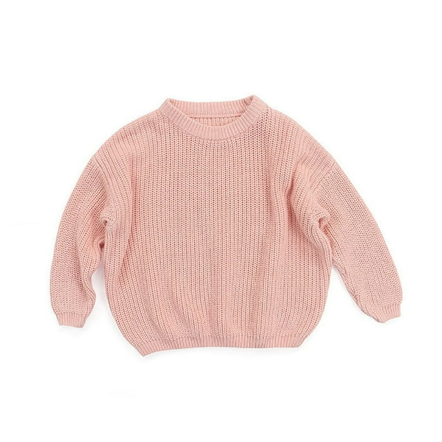 Chandail Tricoté pour Bébé Fille, Blouse Chandail, Chandail Molletonné Chaud à Col Rond, Manches Longues, Hauts pour Nourrisson et Tout-Petit