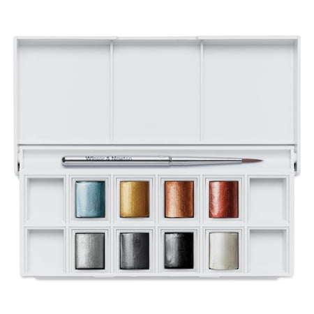 Winsor & Newton Cotman Watercolor Metallic Pocket Set, 8 Colors