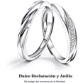 thumbnail image 4 of Anillos para pareja, plata de ley 925, tamaño ajustable, 4 of 6